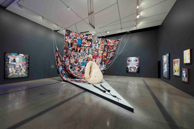 Del Kathryn Barton, the highway is a disco, National Gallery of Victoria, Installation view 9